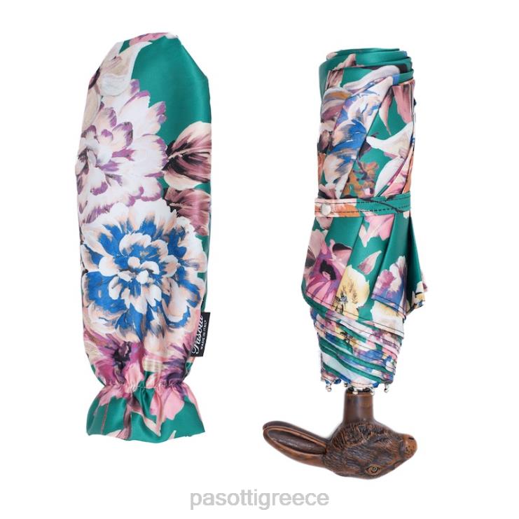 ομπρέλα | PASOTTI 257 9a436-5 113 - πτυσσόμενη ομπρέλα με λαβή κουνελιού και ανθισμένη εκτύπωση 2N6B8580 γυναίκες